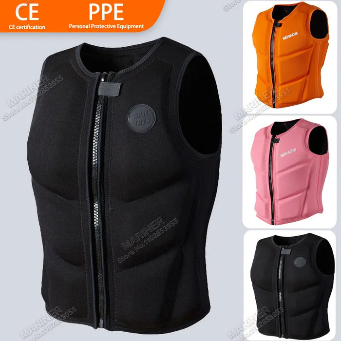 Wake Surfing Impact Vest – CE Approved Neoprene Life Jacket for Surf & Water Sports