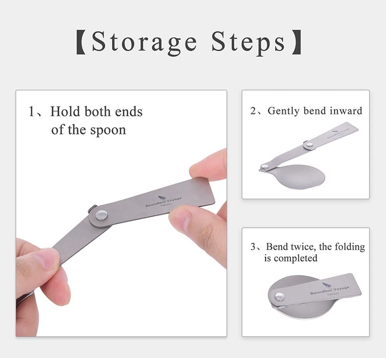 Boundless Voyage Titanium Folding Spoon – Lightweight & Portable Travel Utensil