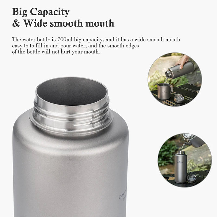 Boundless Voyage 700ml Titanium Sports Bottle – Lightweight, Durable & Wide-Mouth Design