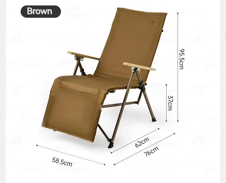 Naturehike Folding Lounger Chair – Quick-Open Recliner with Integrated Footrest for Camping, Beach, and Outdoor Relaxation