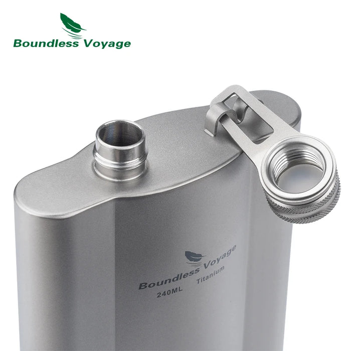 Boundless Voyage Titanium Hip Flask – Ultralight Liquor Flask with Funnel