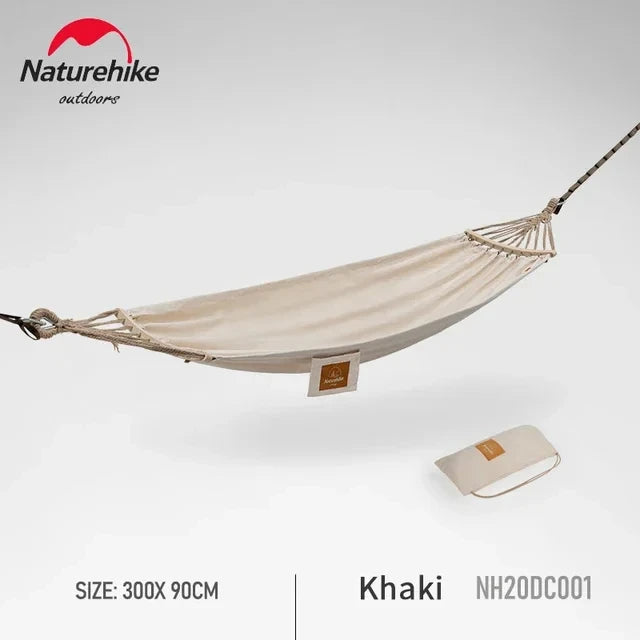 Naturehike Canvas Hammock – Anti-Rollover Single Camping Swing Bed with 250kg Capacity