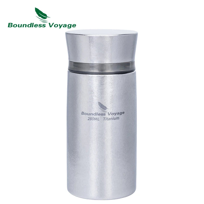 Boundless Voyage 280ml Titanium Insulated Bottle – Portable Travel Coffee & Tea Cup