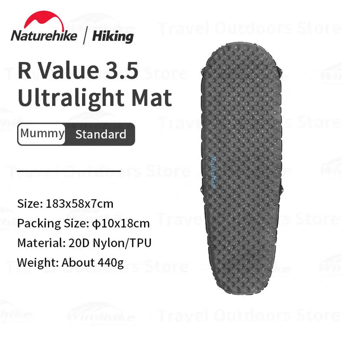 Naturehike R3.5 Inflatable Sleeping Pad – Ultralight Winter Camping Mattress