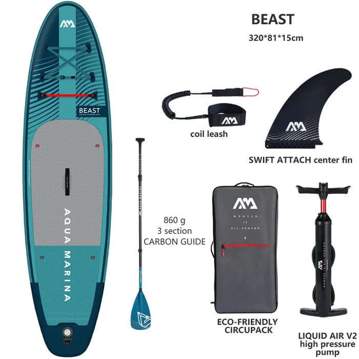 AQUA MARINA BEAST 2023 Inflatable SUP | 10'6" Stand-Up Paddleboard for Surfing & Water Sports