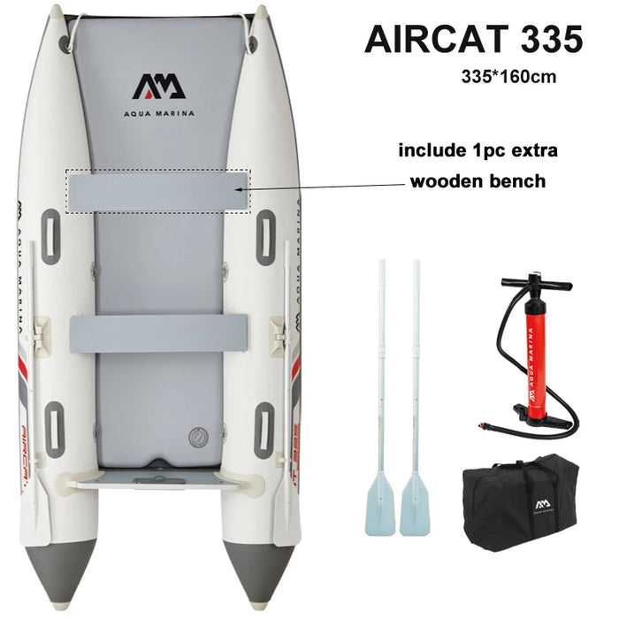 AQUA MARINA AIRCAT Inflatable Catamaran | Double-Tube Drop Stitch Floor for Fishing & Water Sports