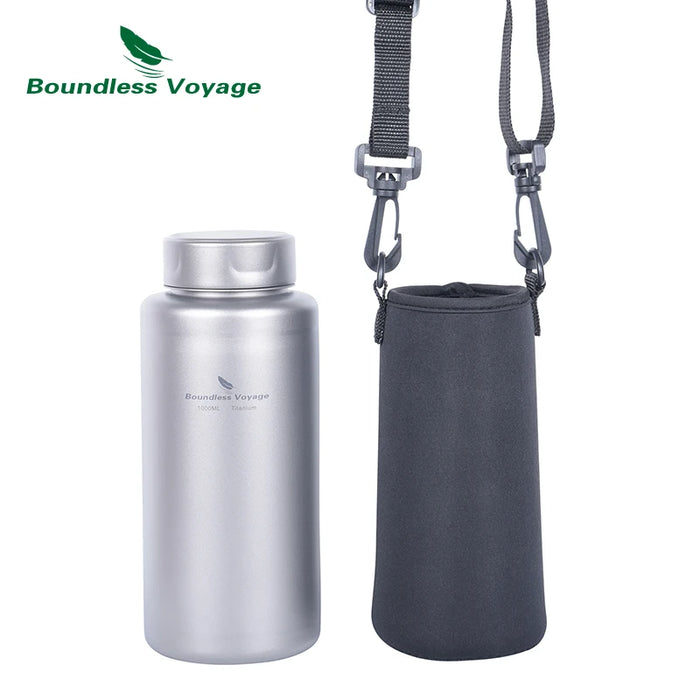 Boundless Voyage Wide Mouth Titanium Sports Water Bottle – 1L Leakproof Outdoor Bottle