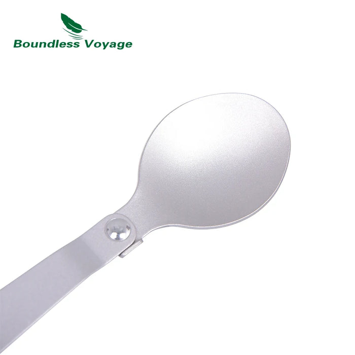 Boundless Voyage Titanium Folding Spoon – Lightweight & Portable Travel Utensil