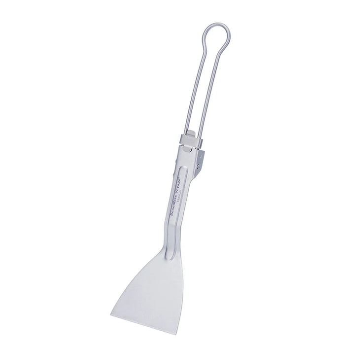 Boundless Voyage Titanium BBQ Spatula – Folding Handle Beefsteak Frying Shovel