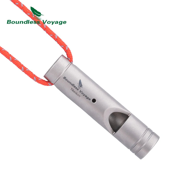 Boundless Voyage Titanium Emergency Survival Whistle with Lanyard – Compact & Durable