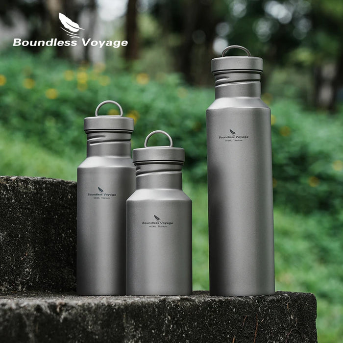 Boundless Voyage Wide Mouth Titanium Water Bottle – 400ml / 550ml / 750ml