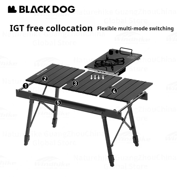 Naturehike BLACKDOG IGT Folding Camping Table – Adjustable Aluminum Alloy Portable Outdoor Table