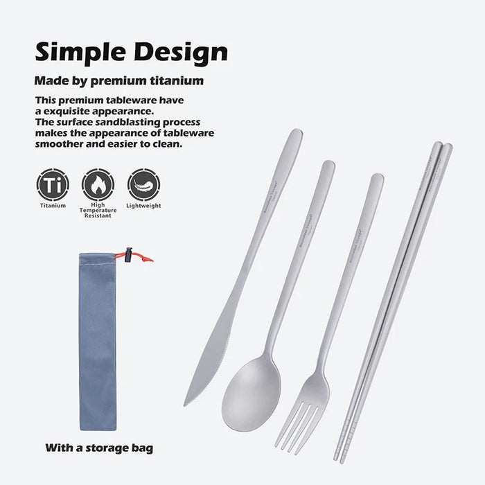 Boundless Voyage Titanium Dinner Set – Lightweight Camping Cutlery Set