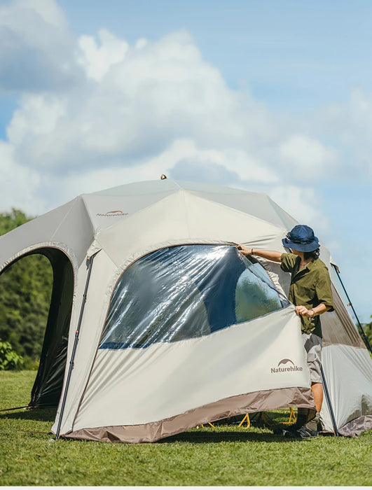 Naturehike Hexagonal Awning Tent – Quick-Opening Sunshade Canopy for Outdoor Camping & Travel