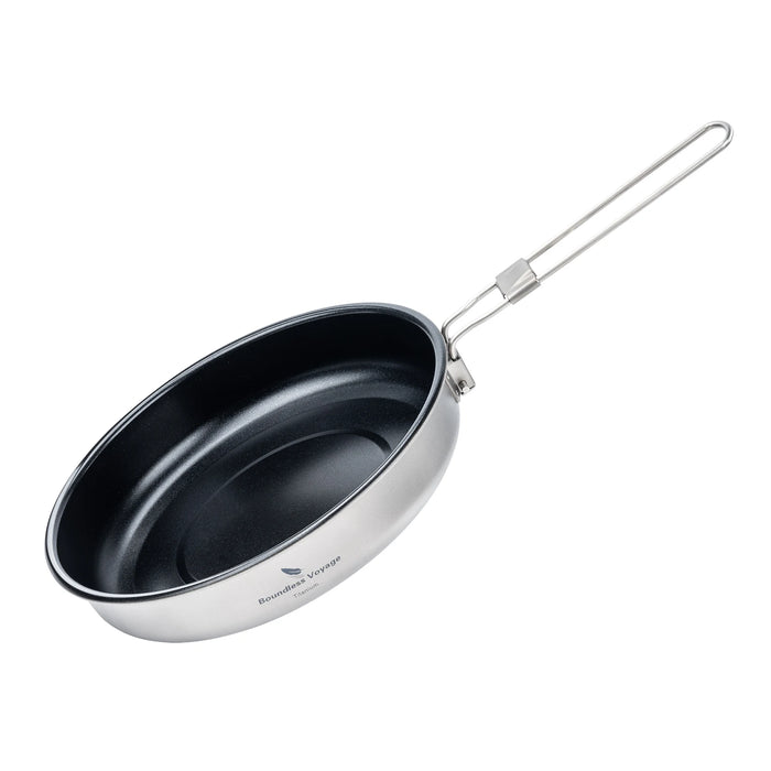 Boundless Voyage 18.8/22CM Titanium Non-Stick Camping Frying Pan with Folding Handle