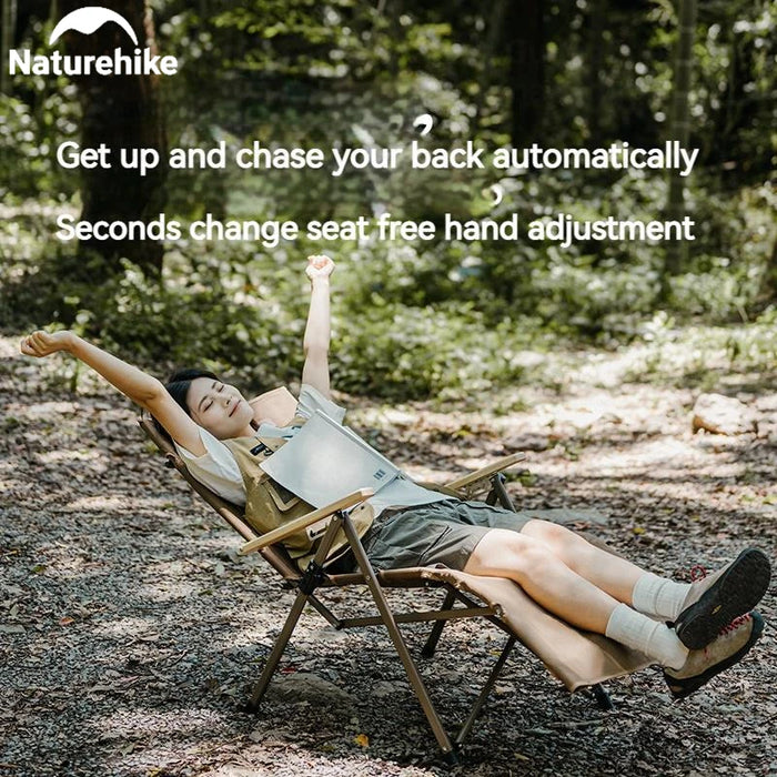 Naturehike Folding Lounger Chair – Quick-Open Recliner with Integrated Footrest for Camping, Beach, and Outdoor Relaxation