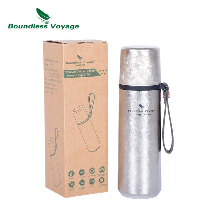 Boundless Voyage Titanium Vacuum Insulated Water Bottle – 510ml