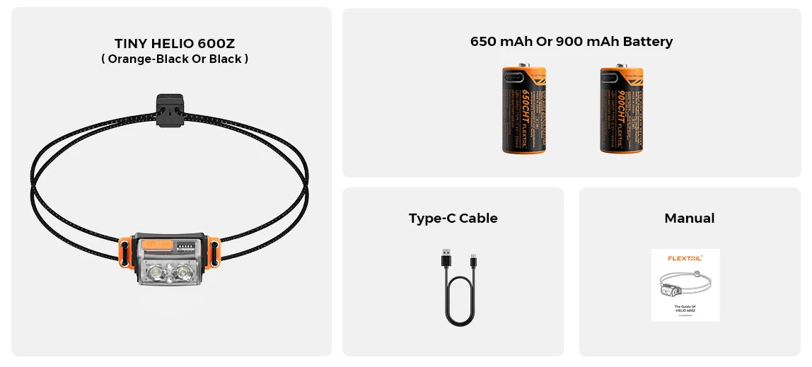 FLEXTAIL TINY HELIO 600Z – Ultra-Light Rechargeable LED Headlamp