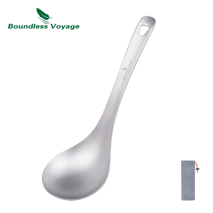 Boundless Voyage Titanium Deep-Bowled Ladle – Durable & Lightweight Cooking Spoon