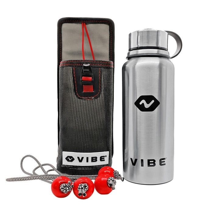 Vibe Mesh 30 oz Bottle Holder with Stainless-Steel Bottle – Hydration On the Go