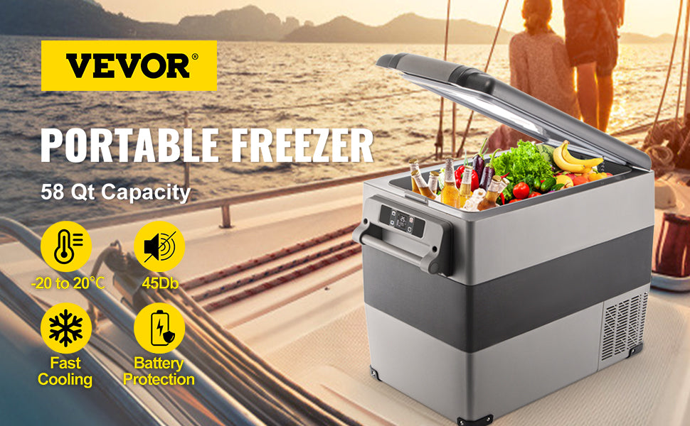 VEVOR Portable Car Refrigerator – 20L to 55L Mini Fridge Freezer for Camping & Travel